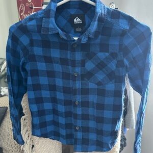 Quiksilver Kids Navy and Blue Checkered Shirt